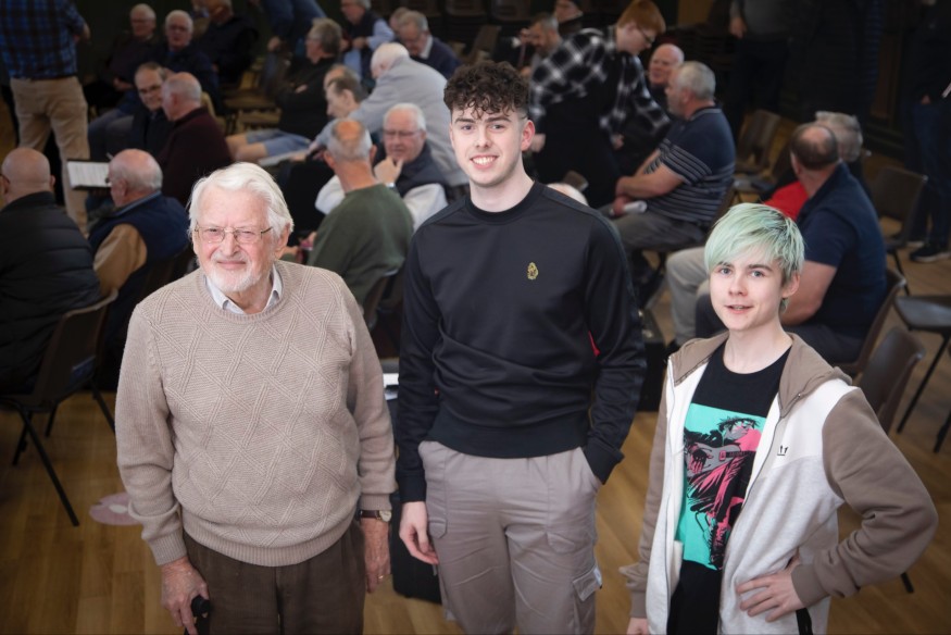 Choir members with an age gap of 78 line up to sing